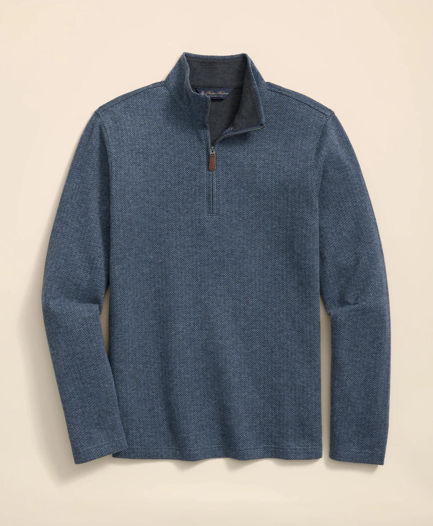 Cotton Herringbone Quarter-Zip | Brooks Brothers online shop