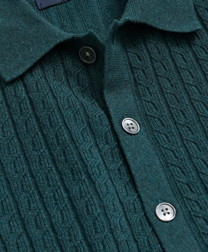 Cotton Mini-Cable Polo Cardigan | Brooks Brothers online