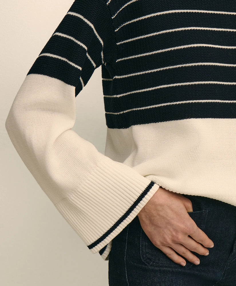 Cotton Oversized Mariner Stripe Sweater | Brooks Brothers online