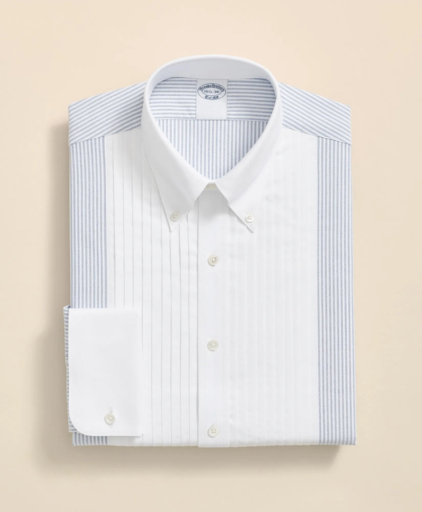 Cotton Oxford Polo Button-Down Collar, 10-Pleat Contrast-Stripe Tuxedo Shirt | Brooks Brothers for sale
