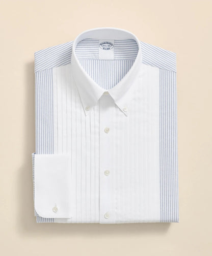 Cotton Oxford Polo Button-Down Collar, 10-Pleat Contrast-Stripe Tuxedo Shirt | Brooks Brothers for sale