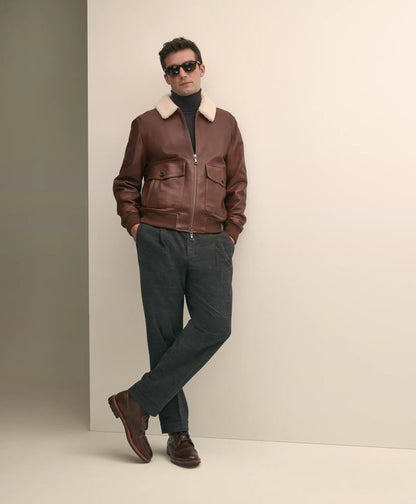 Cotton Pleated Side-Tab Chino | Brooks Brothers online shop