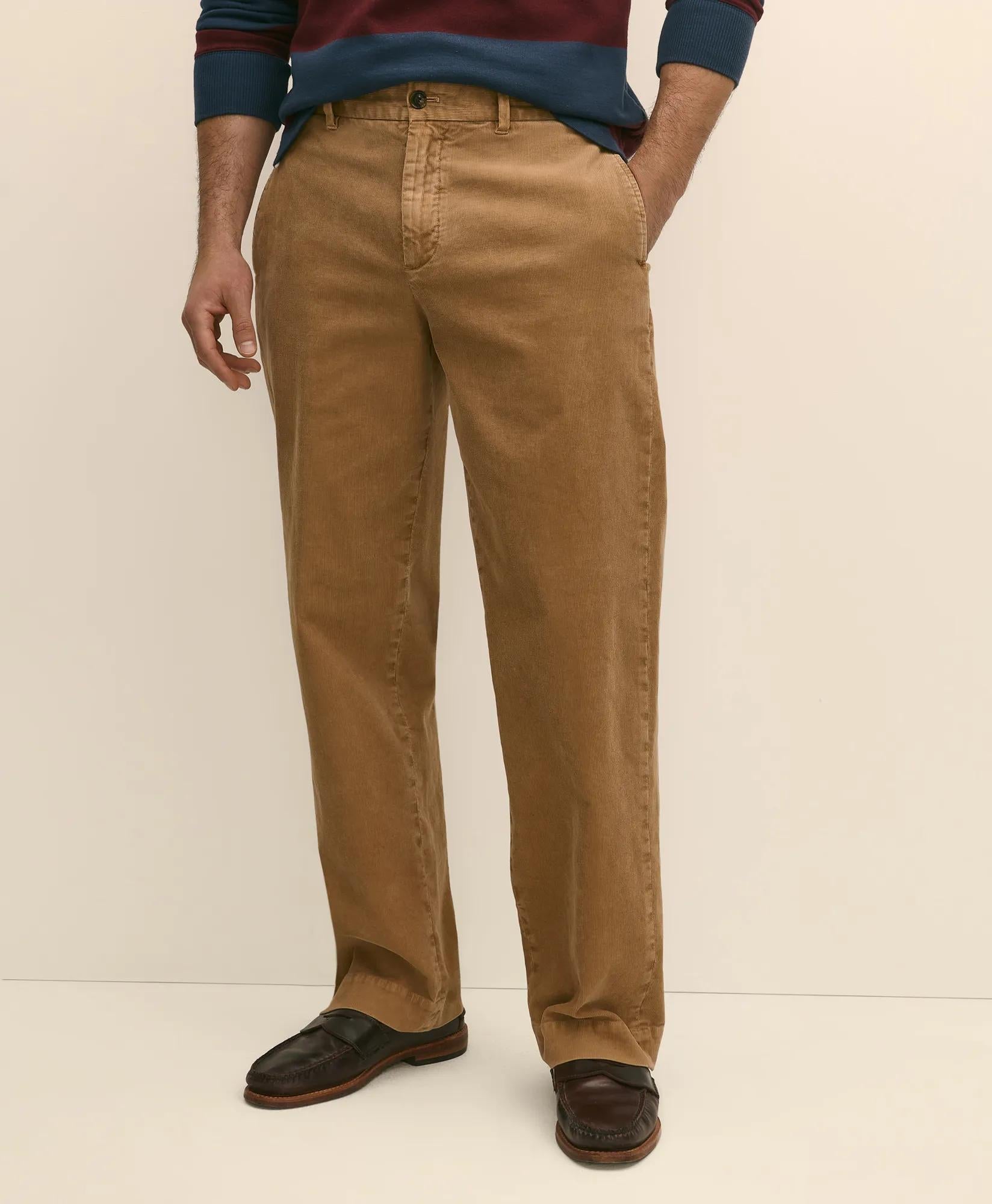 Cotton Relaxed Garment Dyed Corduroy Chino Pants | Brooks Brothers discount