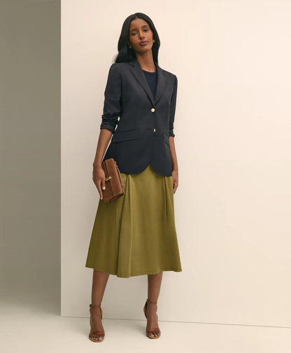 Cotton Twill A-Line Skirt | Brooks Brothers discount - US 5821