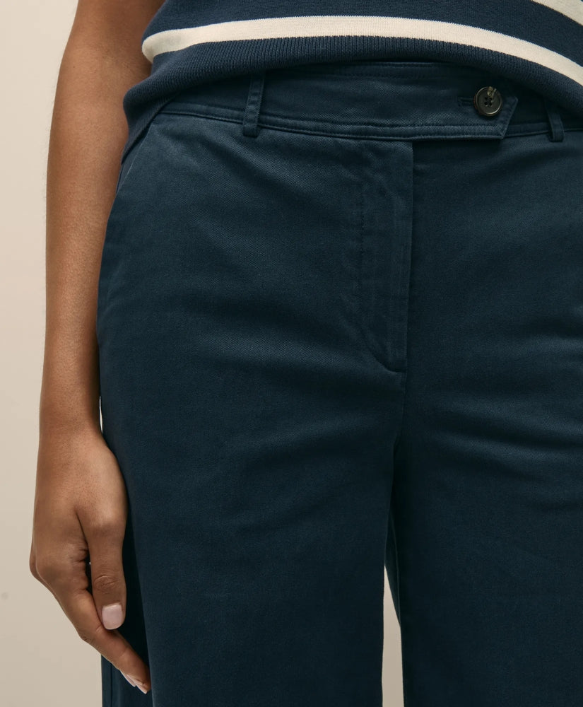 Cotton Twill Wide-Leg Pant | Brooks Brothers discount