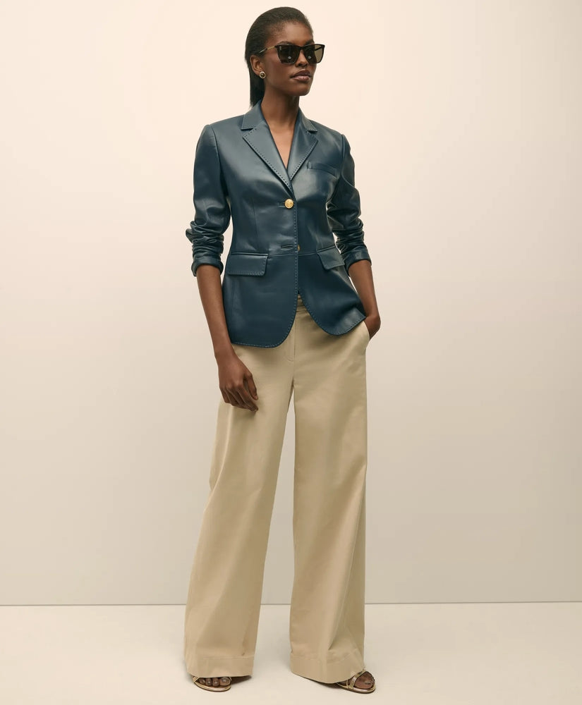 Cotton Twill Wide-Leg Pant | Brooks Brothers discount - US 2195