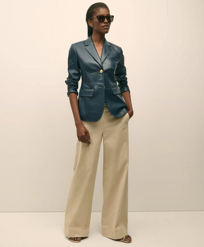 Cotton Twill Wide-Leg Pant | Brooks Brothers discount - US 2195