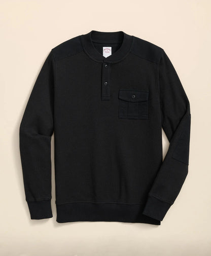 Cotton-Wool Blend Waffle Knit Henley | Brooks Brothers on sale