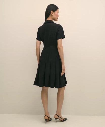 Crepe Pleated Shirt Dress | Brooks Brothers for sale