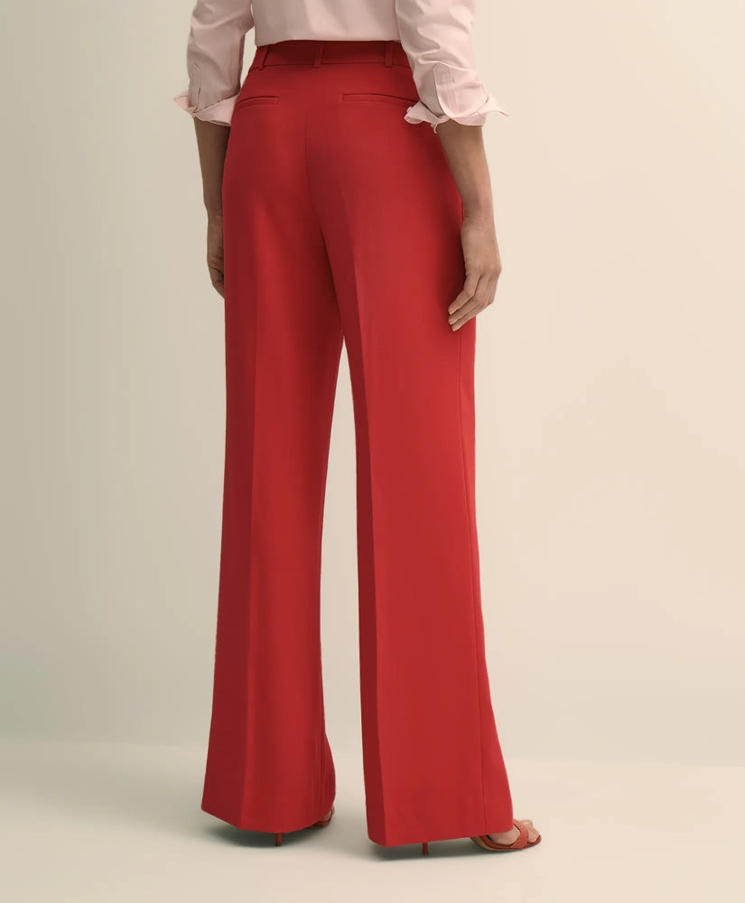 Crepe Wide-Leg Pants | Brooks Brothers online shop