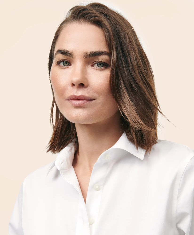 Cropped Shirt in Stretch Supima® Cotton | Brooks Brothers on sale