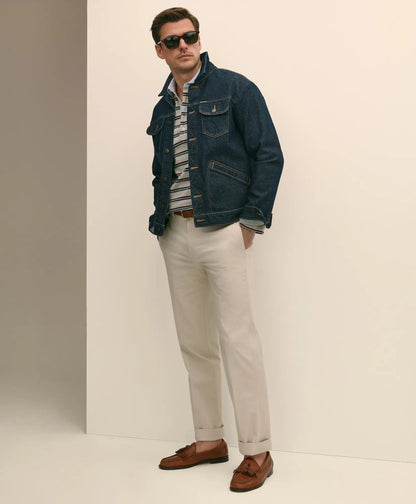 Dark Rinse Denim Trucker Jacket | Brooks Brothers online shop