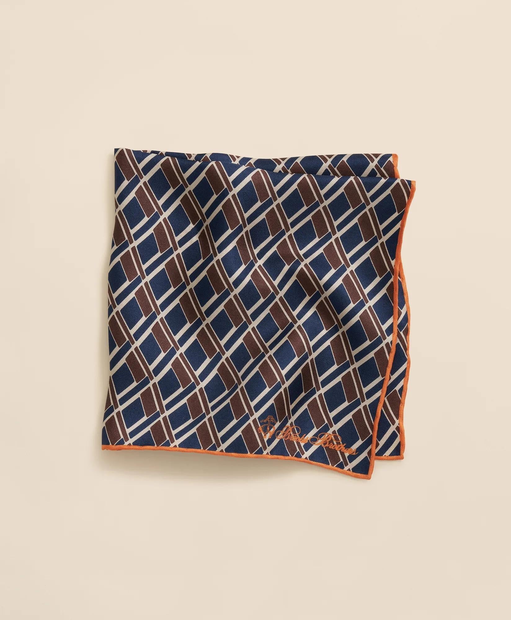 Diamond Motif Silk Pocket Square | Brooks Brothers for sale