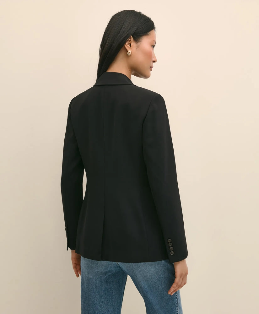 Double-Breasted Peak Lapel Jacket in Fine Twill Stretch Crepe | Brooks Brothers online