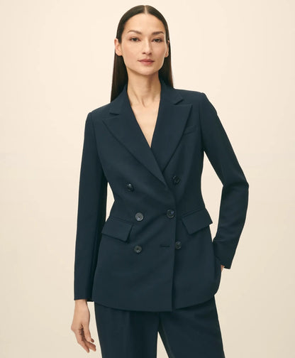 Double-Breasted Peak Lapel Jacket in Fine Twill Stretch Crepe | Brooks Brothers online - US 8365