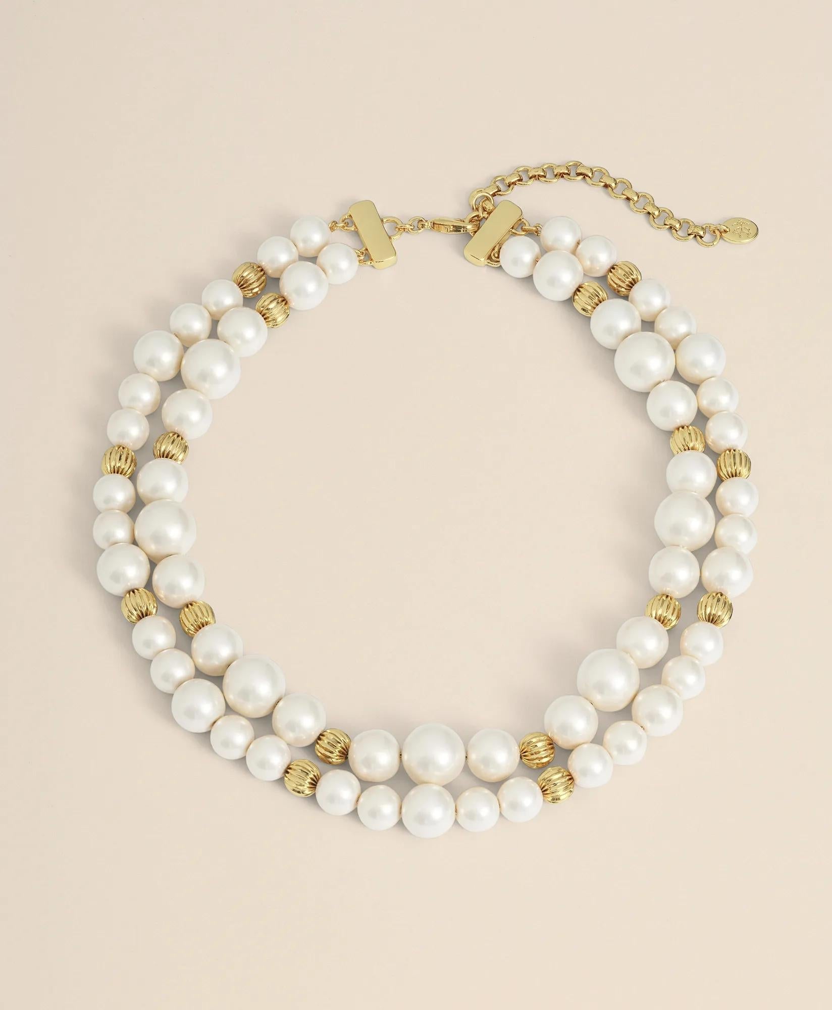 Double Strand Gold-Tone Faux-Pearl Necklace | Brooks Brothers for sale