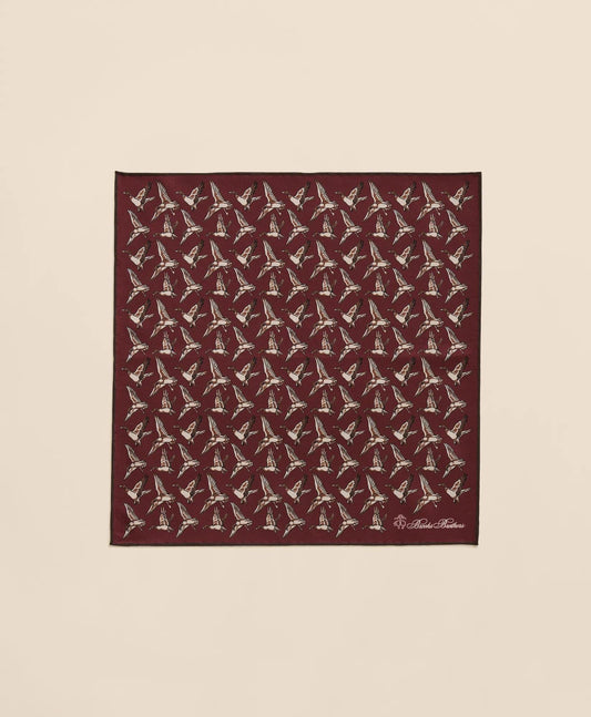 Duck Motif Silk Pocket Square | Brooks Brothers on sale