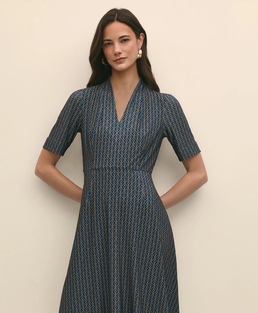 Effortless Knit Dress in Link Print | Brooks Brothers discount