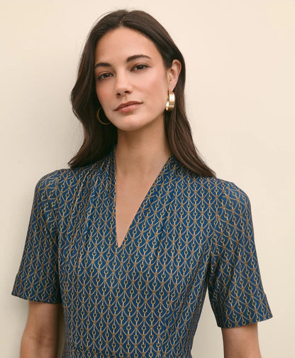 Effortless Knit Dress in Link Print | Brooks Brothers discount