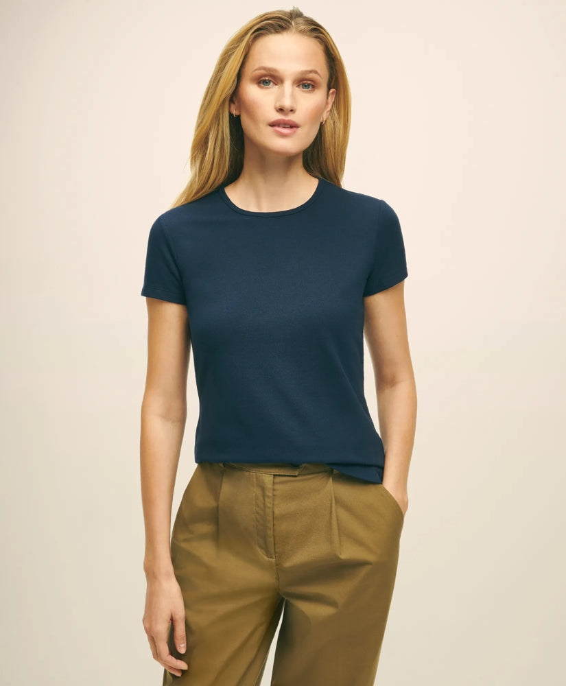 Elevated Cotton Modal Pique T-Shirt | Brooks Brothers online shop - US 4193