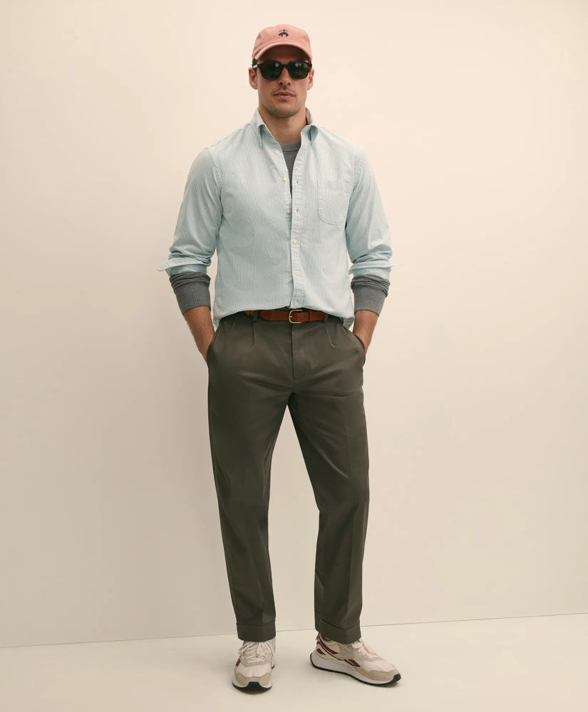 Pleated Traditional Fit Stretch Cotton Advantage Chino® Pants | Brooks Brothers online - US 9551
