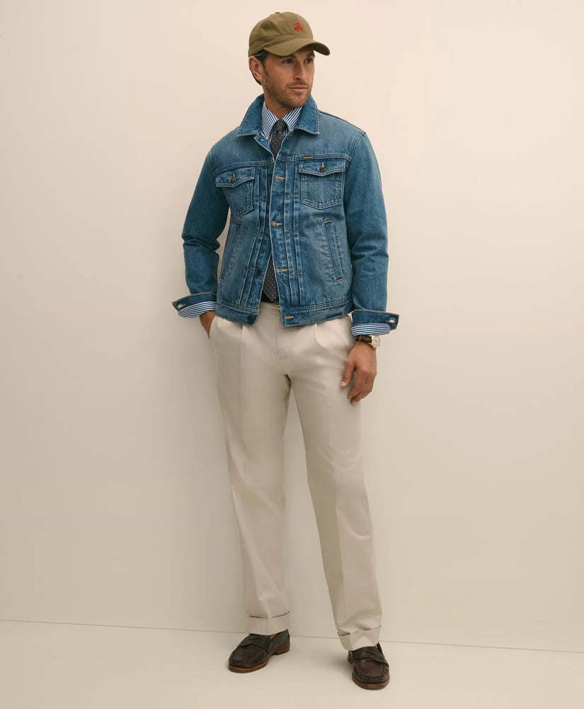 Pleated Traditional Fit Stretch Cotton Advantage Chino® Pants | Brooks Brothers online - US 9551