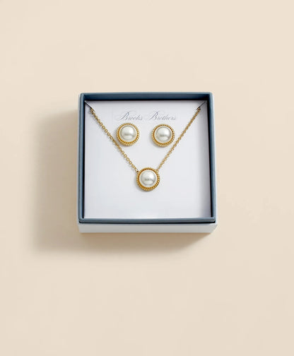 Faux Pearl Cabochon Rope-Bezel Set | Brooks Brothers sale