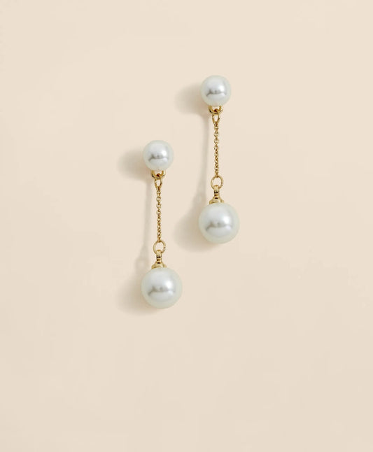 Faux-Pearl-Drop Fine-Chain Earrings | Brooks Brothers for sale