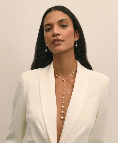 Faux-Pearl-Drop Fine-Chain Earrings | Brooks Brothers for sale