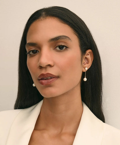 Faux-Pearl-Drop Fine-Chain Earrings | Brooks Brothers for sale