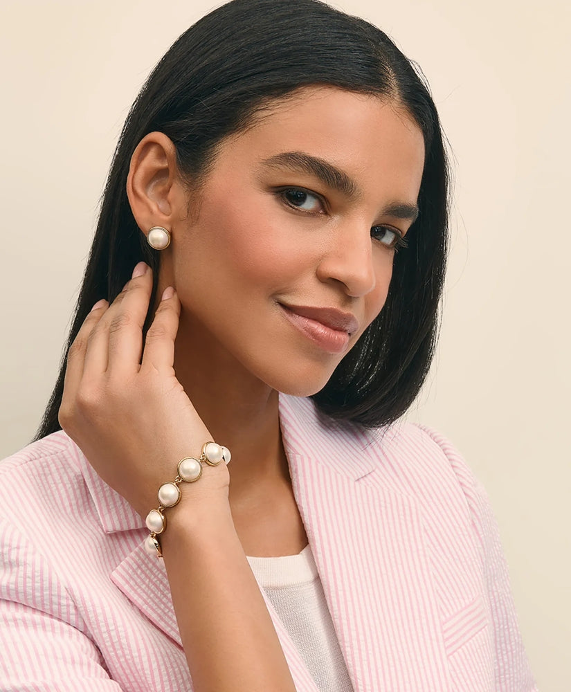 Faux-Pearl Gold-Plated Bracelet | Brooks Brothers online shop