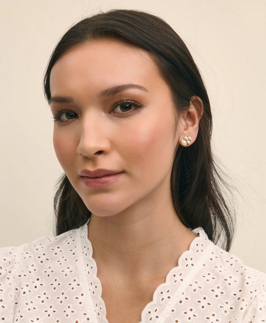 Faux-Pearl Gold-Plated Cluster Earrings | Brooks Brothers online
