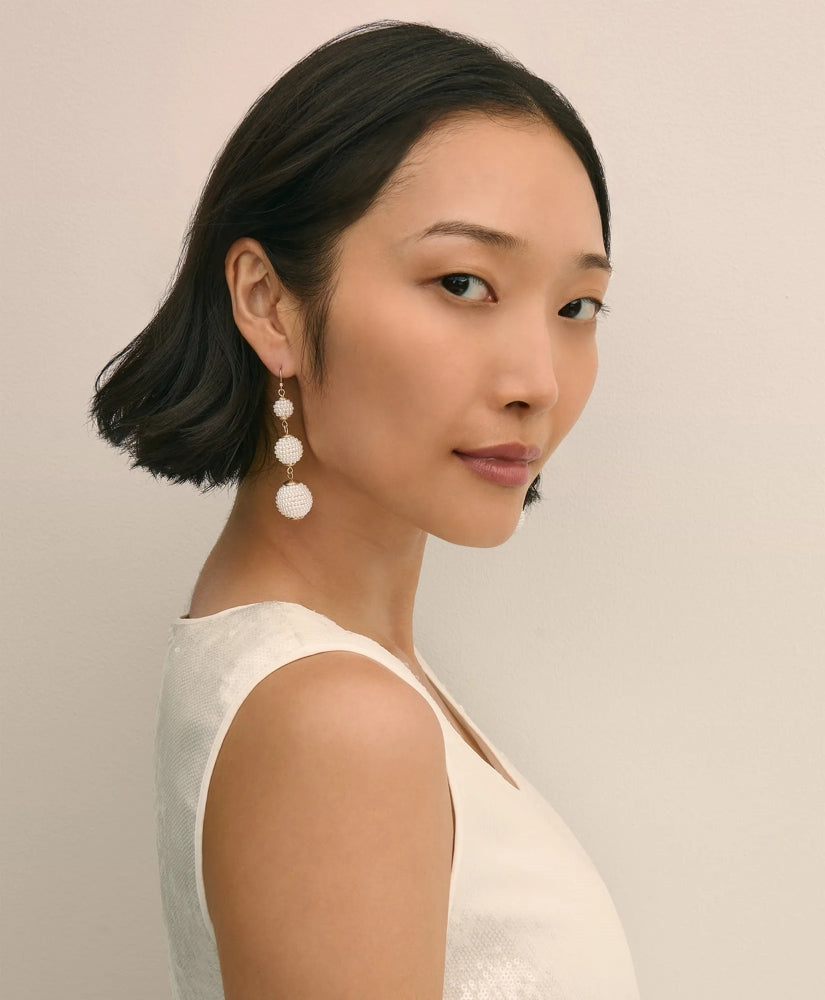 Faux-Pearl Sphere Linear Earrings | Brooks Brothers cheap