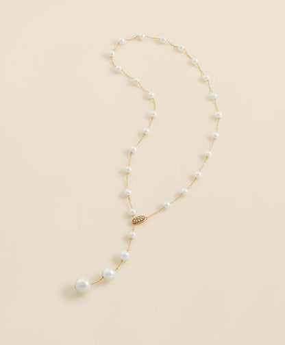 Faux Pearl & Gold-Toned Y-Neck Necklace | Brooks Brothers cheap