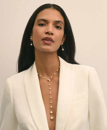 Faux Pearl & Gold-Toned Y-Neck Necklace | Brooks Brothers cheap