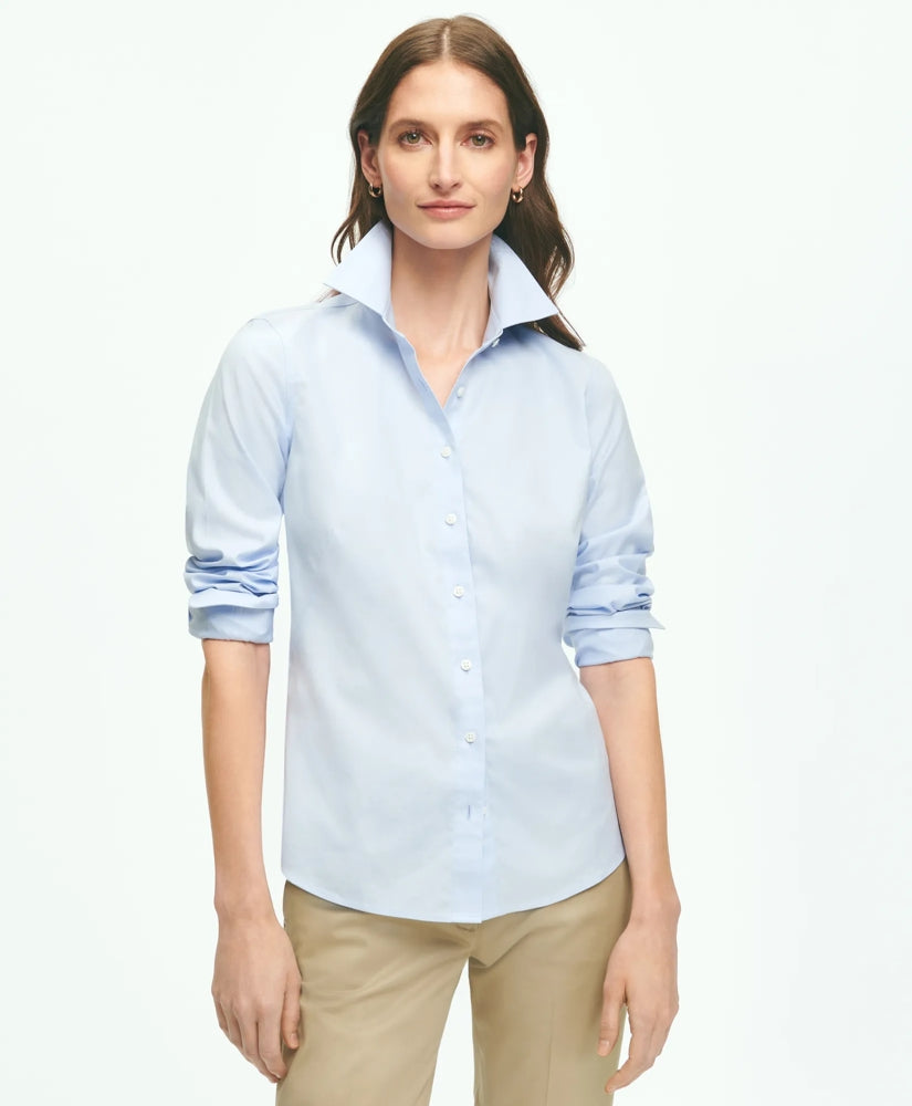 Fitted Non-Iron Stretch Supima® Cotton Dress Shirt | Brooks Brothers online - US 5575