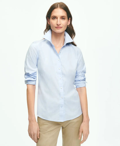 Fitted Non-Iron Stretch Supima® Cotton Dress Shirt | Brooks Brothers online - US 5575