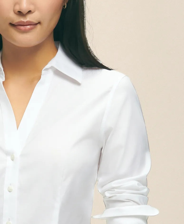 Fitted Non-Iron Stretch Supima® Cotton Dress Shirt | Brooks Brothers sale