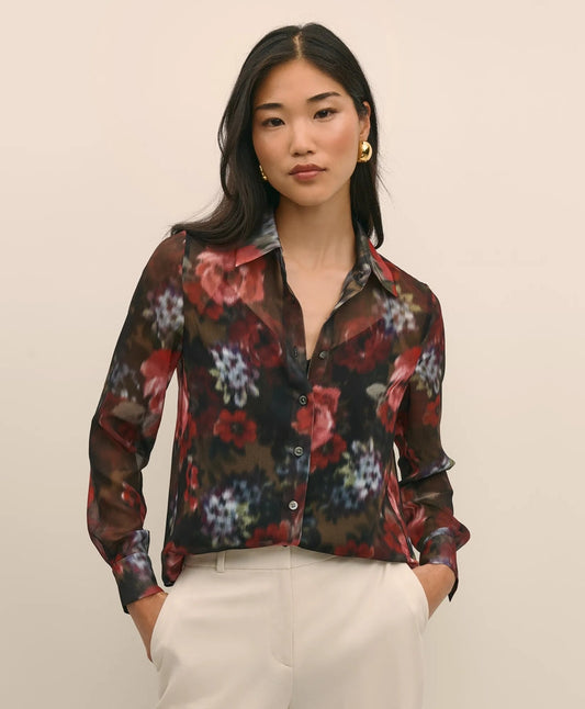 Floral Print Sheer Blouse with Camisole | Brooks Brothers sale