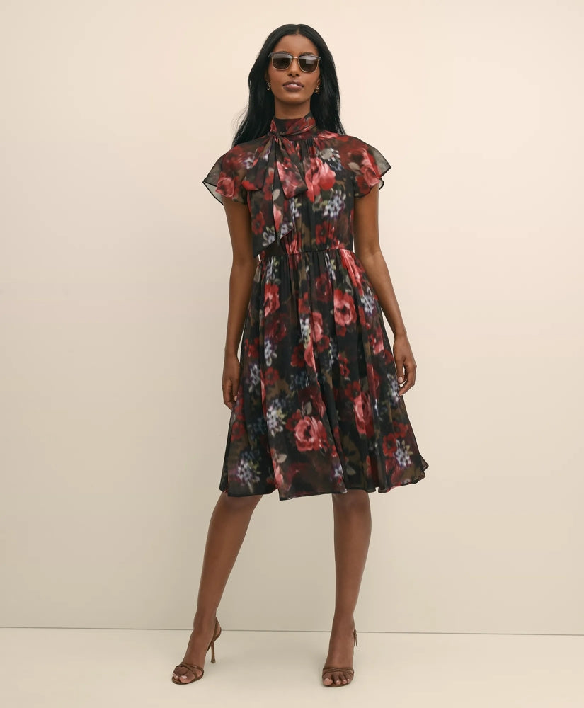 Flutter-Sleeve Halter Dress | Brooks Brothers cheap