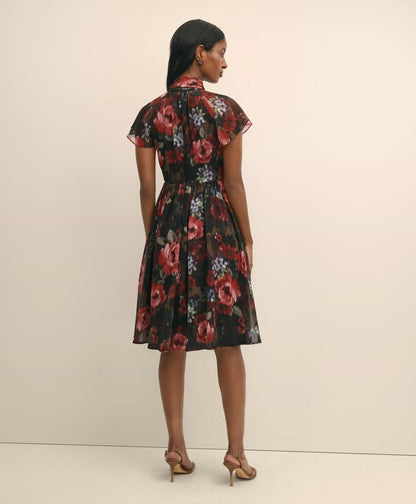 Flutter-Sleeve Halter Dress | Brooks Brothers cheap