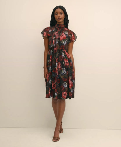 Flutter-Sleeve Halter Dress | Brooks Brothers cheap