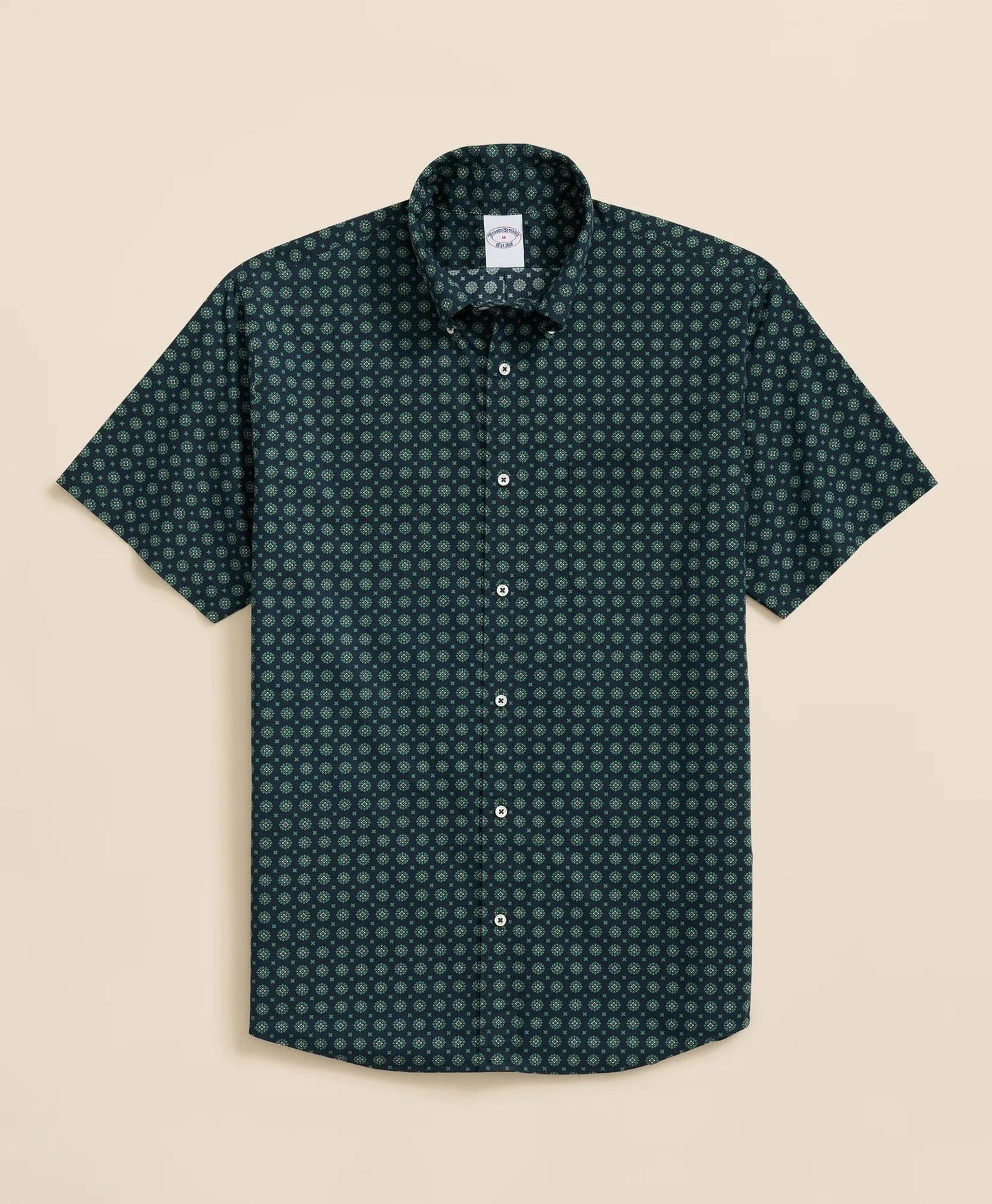 Friday Shirt, Poplin Short-Sleeve Medallion Print | Brooks Brothers discount