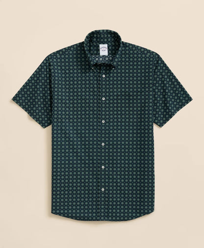 Friday Shirt, Poplin Short-Sleeve Medallion Print | Brooks Brothers discount