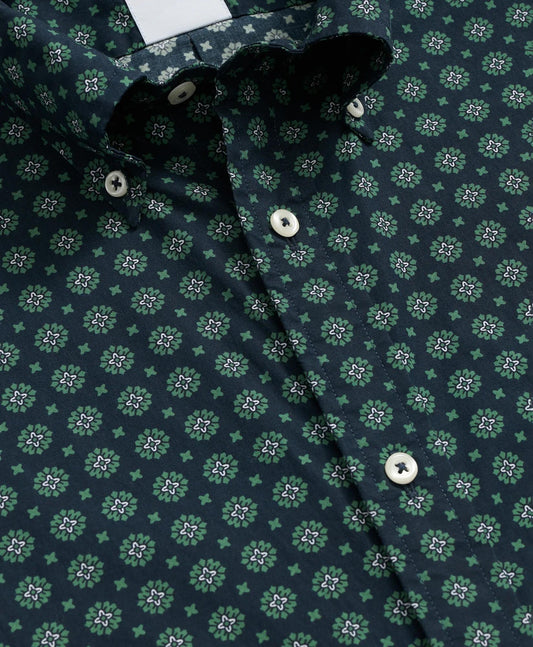 Friday Shirt, Poplin Short-Sleeve Medallion Print | Brooks Brothers discount