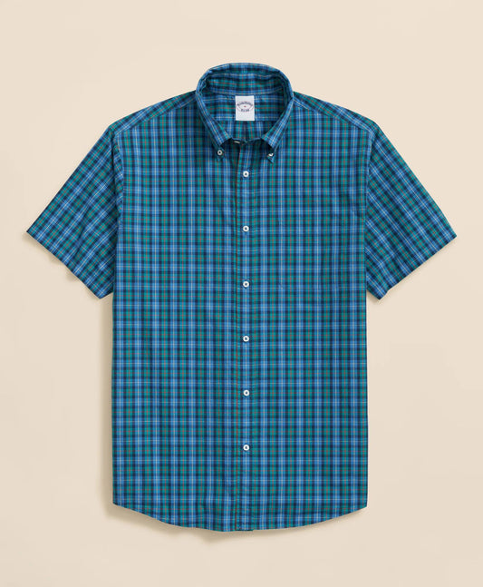 Friday Shirt, Poplin Short-Sleeve Tartan | Brooks Brothers discount