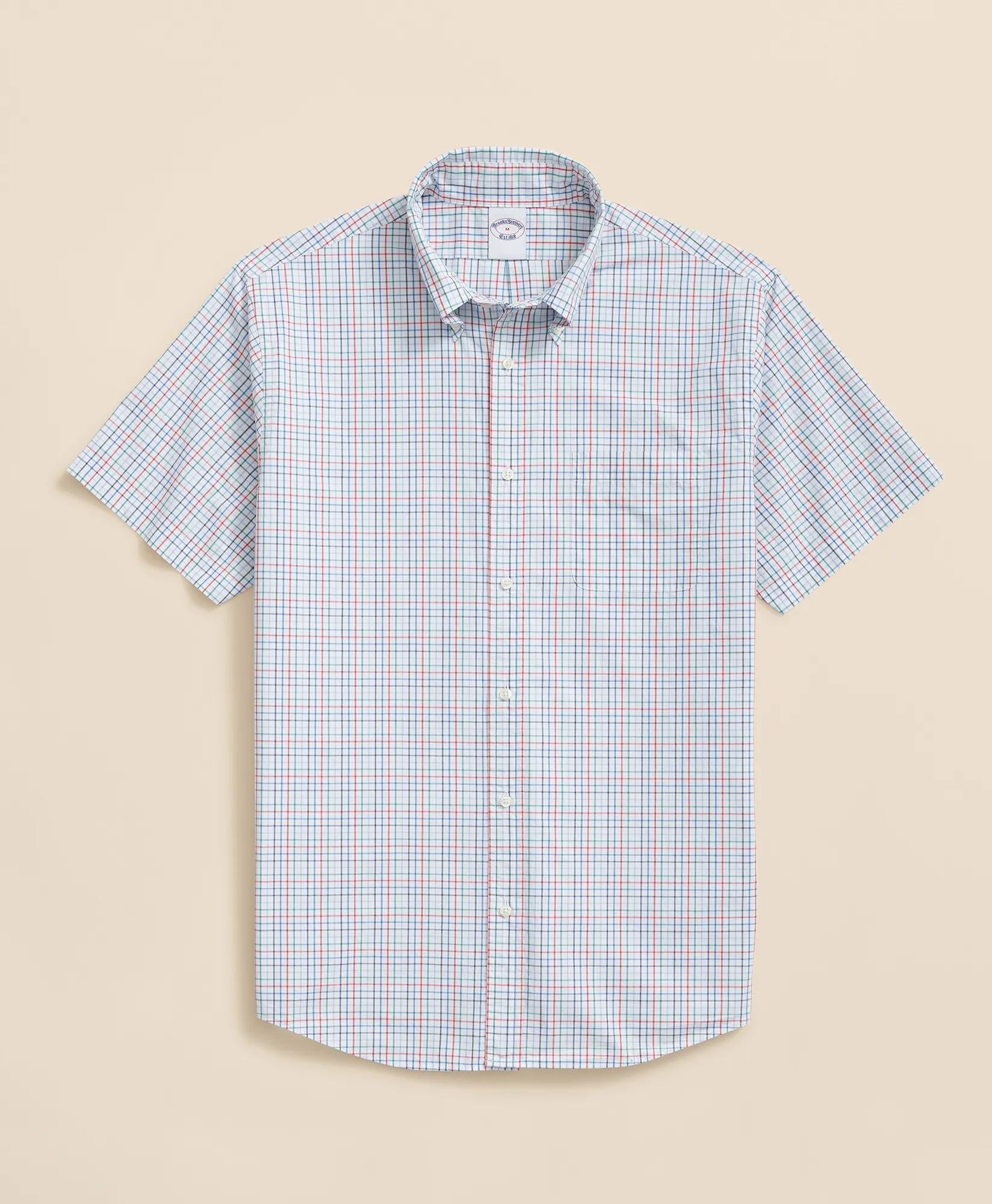 Friday Shirt, Poplin Short-Sleeve Tattersall | Brooks Brothers cheap