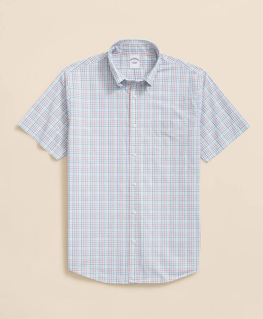 Friday Shirt, Poplin Short-Sleeve Tattersall | Brooks Brothers cheap