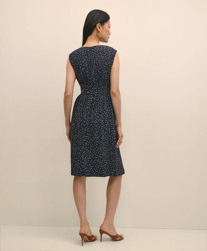 Georgette Crepe Abstract Print Faux-Wrap Dress | Brooks Brothers online