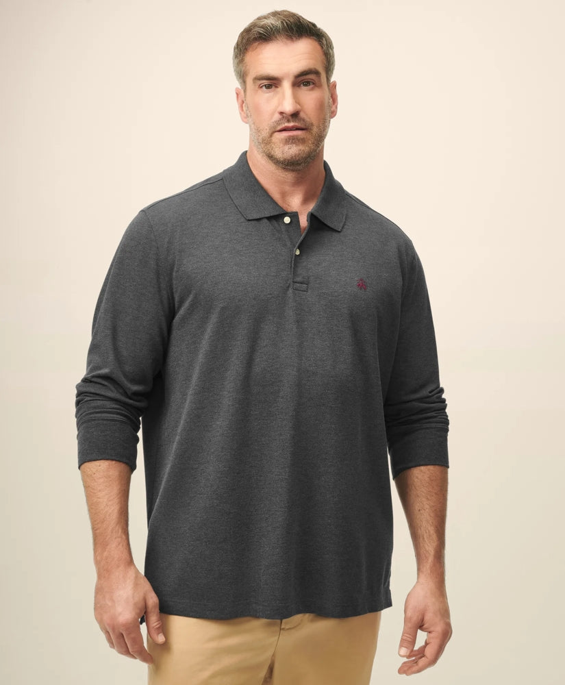 Golden Fleece® Big & Tall Stretch Supima® Long-Sleeve Polo Shirt | Brooks Brothers online shop - US 7122